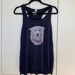 NWT Size XLarge Bella & Canvas Navy Blue Bear Tank Top